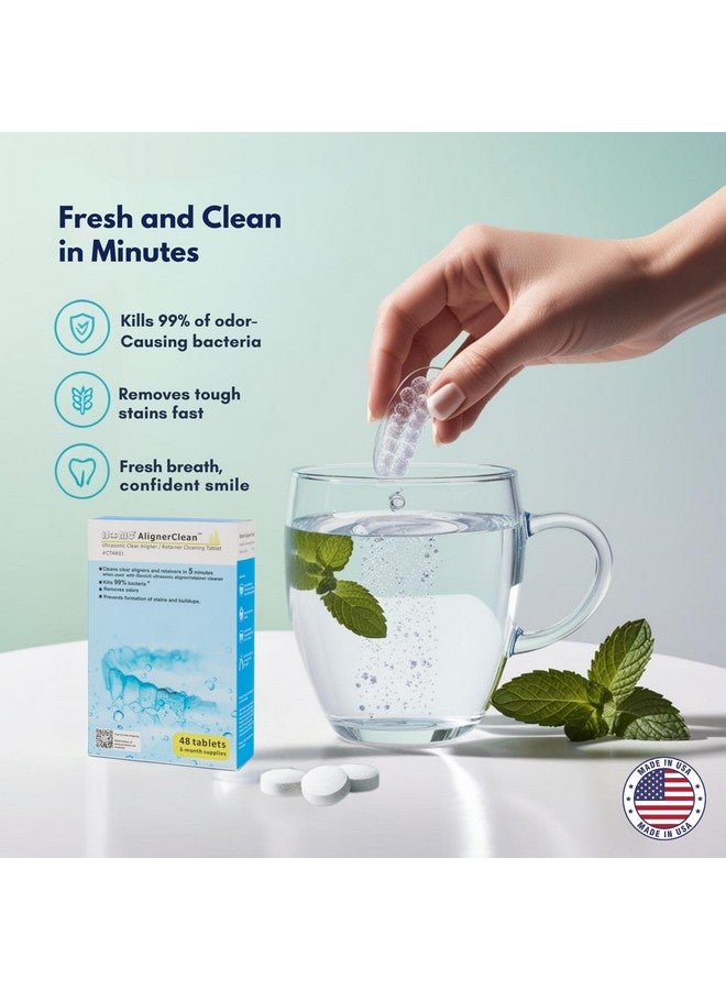 آي سونيك iSonic AlignerClean™ CTAR01x4، أقراص تنظيف بالموجات فوق الصوتية للتنظيف اليومي للمثبتات/التقويمات، وأجهزة الأسنان، وواقيات الأسنان الليلية، ومكونات جهاز ضغط مجرى الهواء الإيجابي المستمر (CPAP). عبوة من 48 قرصًا - Image 4