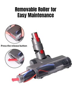 Beauenty Vacuum Cleaner Accessories for Vacuum Cleaner, Hardwood Floor Attachment with LED Headlight, V Shape Turbine Bristle Roller Brush Cleaning Head Replacement  - Image 2