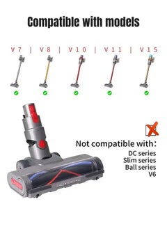 Beauenty Vacuum Cleaner Accessories for Vacuum Cleaner, Hardwood Floor Attachment with LED Headlight, V Shape Turbine Bristle Roller Brush Cleaning Head Replacement  - Image 4