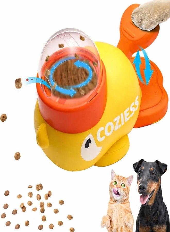 COZIESS لعبة COZIESS التفاعلية 2 في 1 للكلاب والقطط: وعاء تغذية دوار أوتوماتيكي، يجمع بين لعبة الألغاز وموزع المكافآت، مع تحكم في كمية الطعام، لتدريب الذكاء ومنع البلع السريع وتعزيز الأكل الصحي. - Image 1