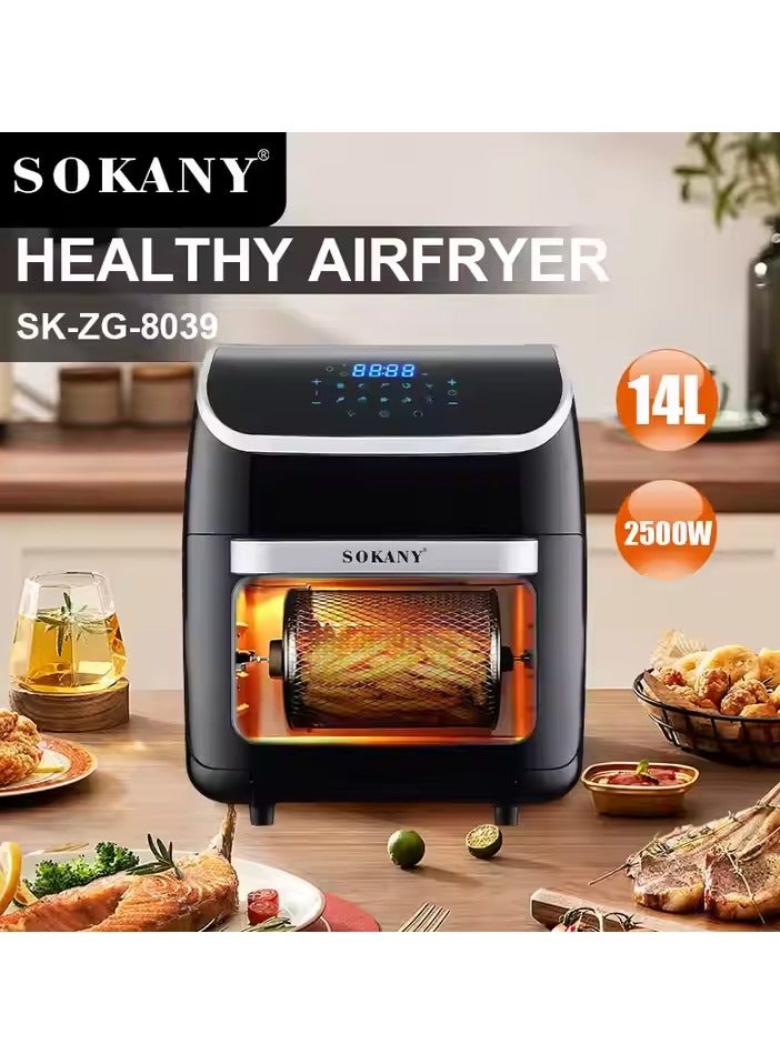 sokany Sokany 14L Large Capacity LCD Display Smart Touch Screen Keys Multifunctional Healthy Air Fryer  - Image 3