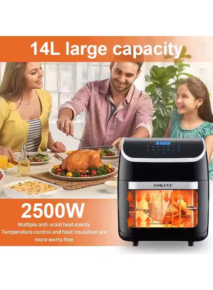 sokany Sokany 14L Large Capacity LCD Display Smart Touch Screen Keys Multifunctional Healthy Air Fryer  - Image 5