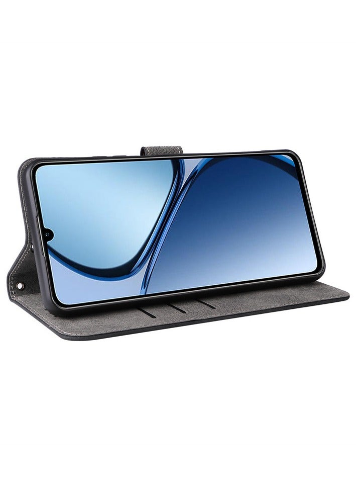 جراب هاتف Realme C63/ Realme C61 مع حماية أمان RFID، جراب محفظة من جلد البولي يوريثان مع حامل بطاقات، غطاء واقٍ مقاوم للصدمات - Image 4