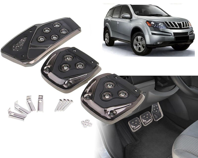 Selifaur 3 Pcs Black Non-Slip Manual Car Pedals kit Pad Covers Set for Mahindra XUV 500 - Image 1