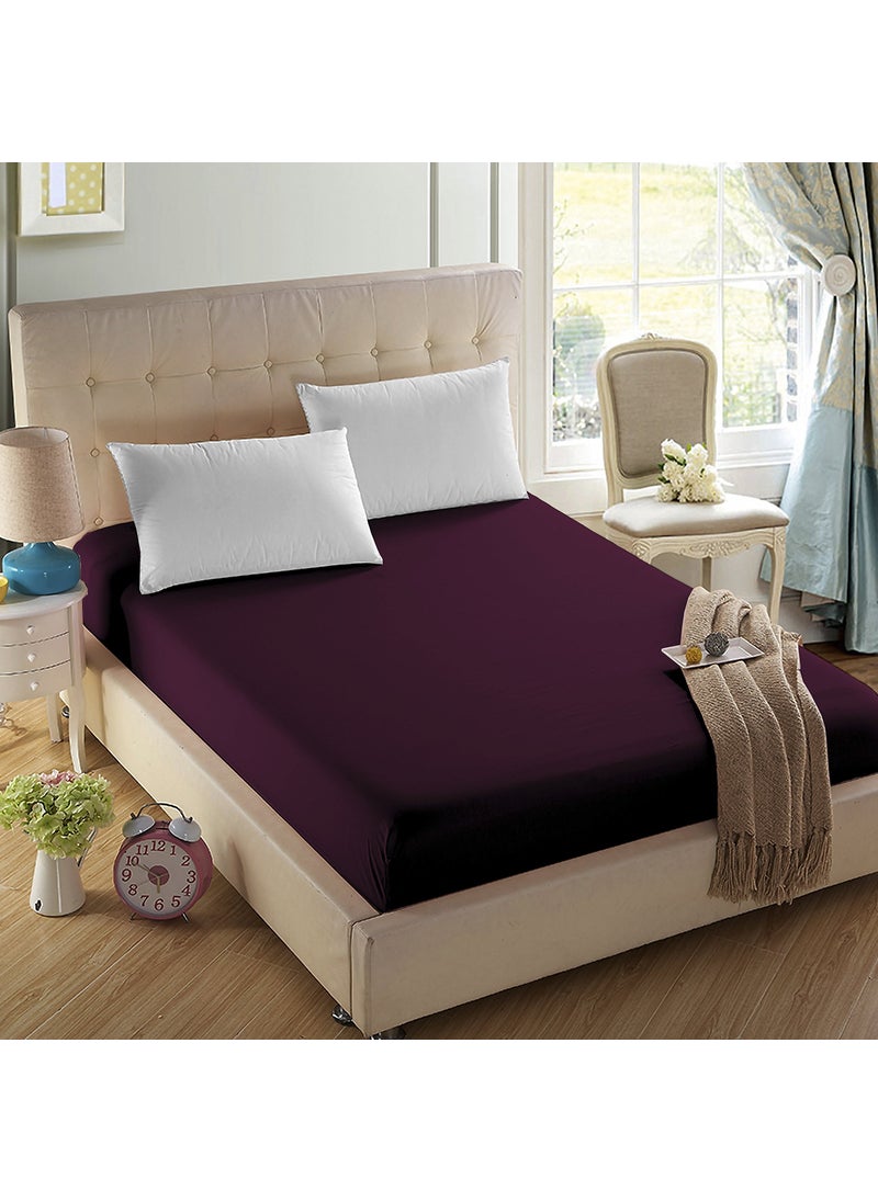 4U'LIFE 4U'LIFE 2-Pack Fitted Sheets Prime 1800 Series  Ultra Soft & Comfortable  Double Brushed Microfiber (Eggplant Purple  2-Pack King)  - Image 2