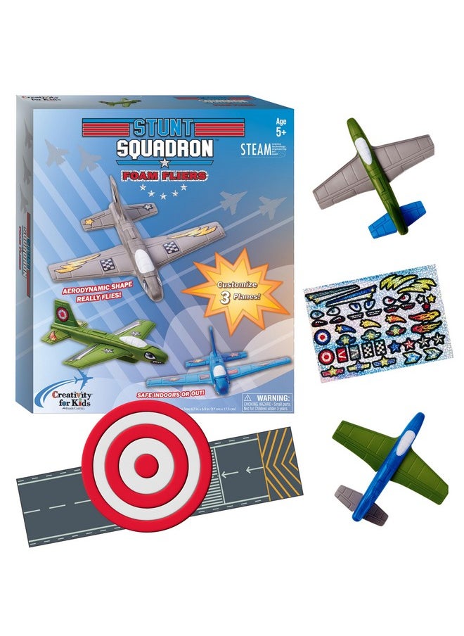 Creativity for Kids Creativity for Kids Stunt Squadron Foam Fliers: Makes 3 Airplane Toys for Kids, Crafts and STEM Kits for Kids Ages 5-8+, Toys for Boys and Girls, Boys Gifts  - Image 1