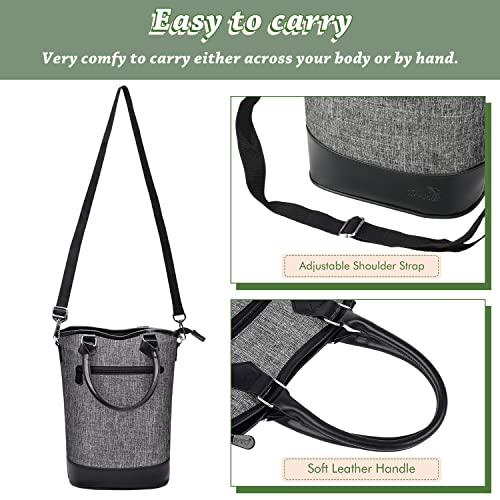 Tirrinia Insulated Wine Gift Carrier Tote - Travel Padded 2 Bottle Wine/Champagne Cooler Bag for Portable Wine Bottle Carrying Case, Women Men Event party, Gift for Wine Lovers - Image 3