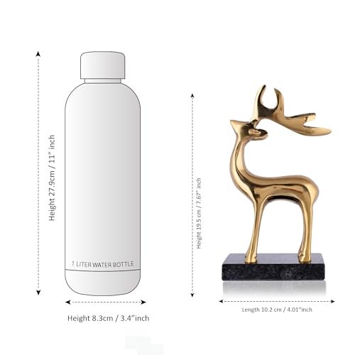 CraftVatika Reindeer Showpiece Metal for Home Decoration Item and Gifts - Reindeer Showpiece with Granite Base Decorative Items for Home & Office, Living Room Decor - Image 5