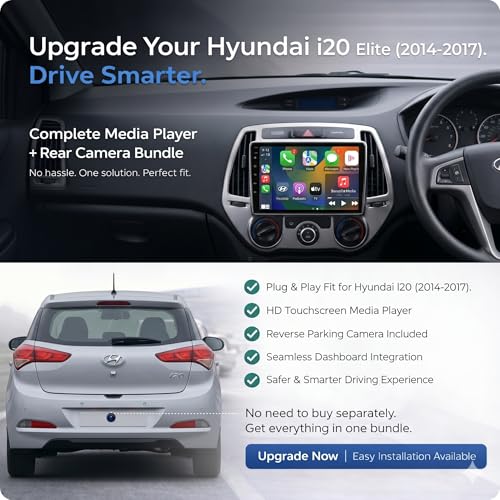 ModishOmbre Modorwy Hyundai i20 Elite 2014-2017 Original QLED 9” Zlink Car Android Stereo | OS 13 | 4GB+64GB | Display Support Car Play & Android Auto | incl. AHD Camera & Frame Compatible with 1 Year Warranty - Image 3