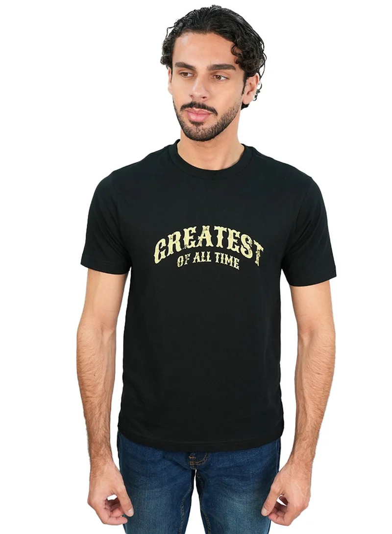 Men’s Slim Cotton Crew Neck Message Print Tee