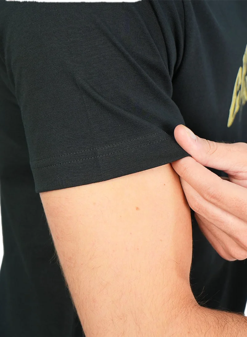 GIORDANO  Men’s Slim Cotton Crew Neck Message Print Tee for Men | Best Price UAE