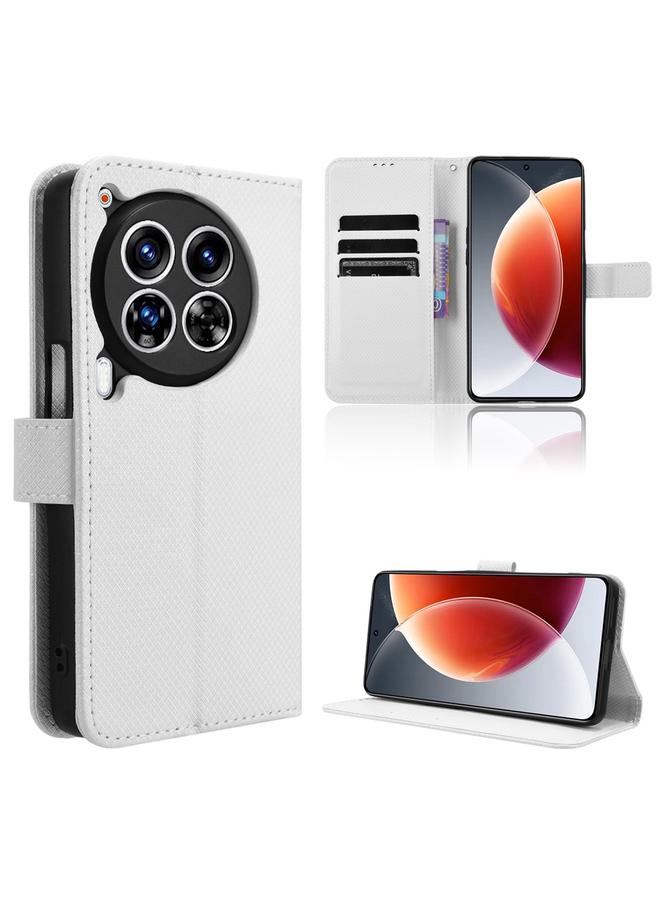 For Tecno Camon 30 Premier 5G Diamond Texture Leather Phone Case(White)