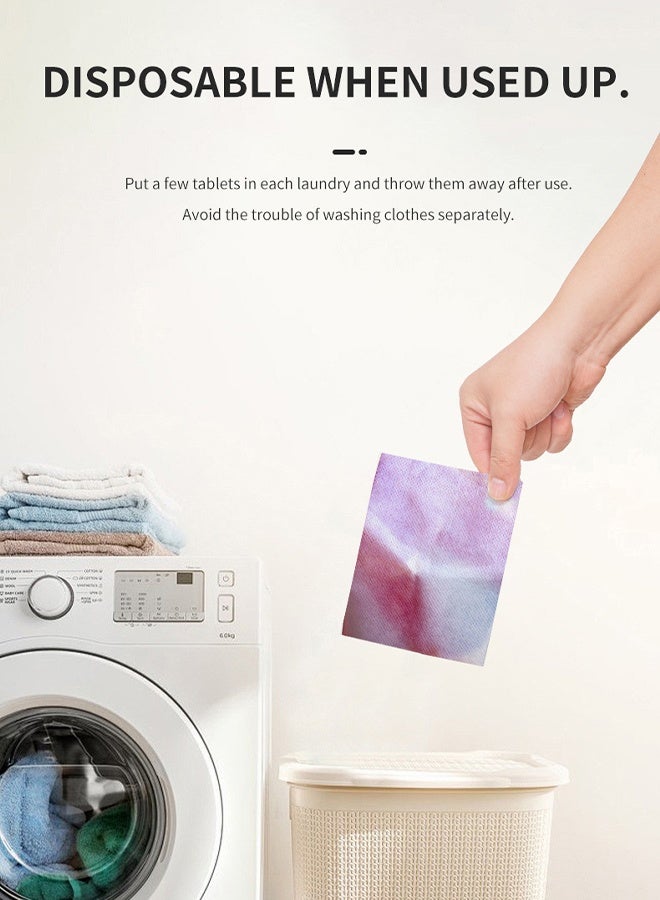 BOFAN 100 Count Dye Trapping Sheets 2 in1, Color Absorber Laundry Sheets, Prevent Light Colored Clothes from Being Dyed - Image 5