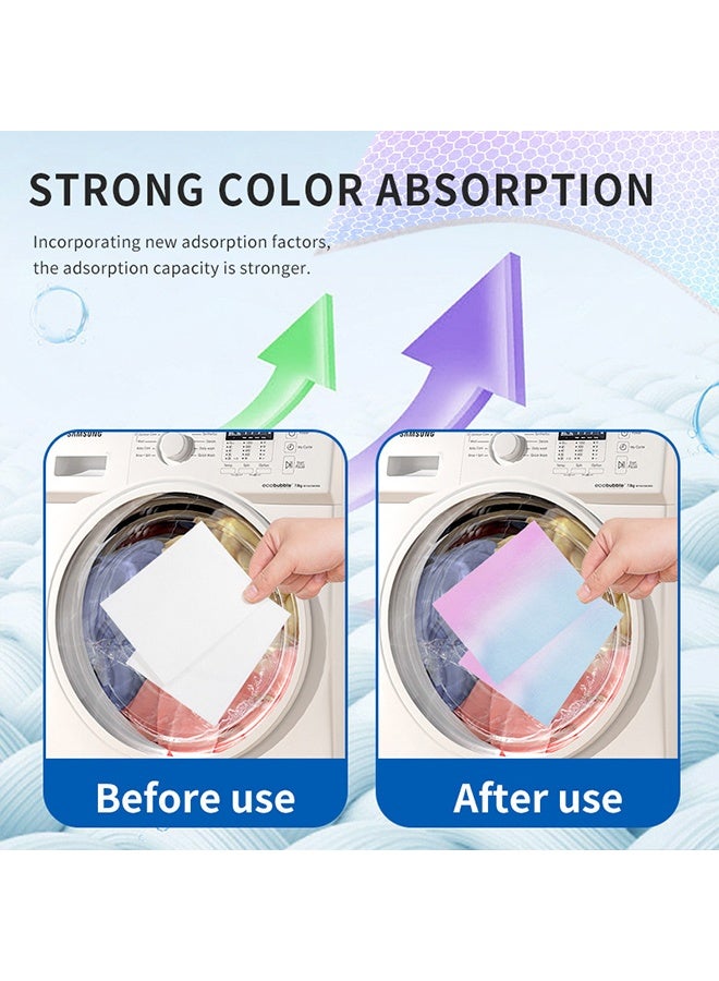 BOFAN 100 Count Dye Trapping Sheets 2 in1, Color Absorber Laundry Sheets, Prevent Light Colored Clothes from Being Dyed - Image 3