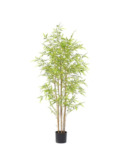 Real Touch  Imitation Bamboo Plant With Natural Texture Artificial Bamboo Tree With Pot for Modern Home Decor indoor,outdoor And Office Use,Housewarming And Office Gift Green 120cm