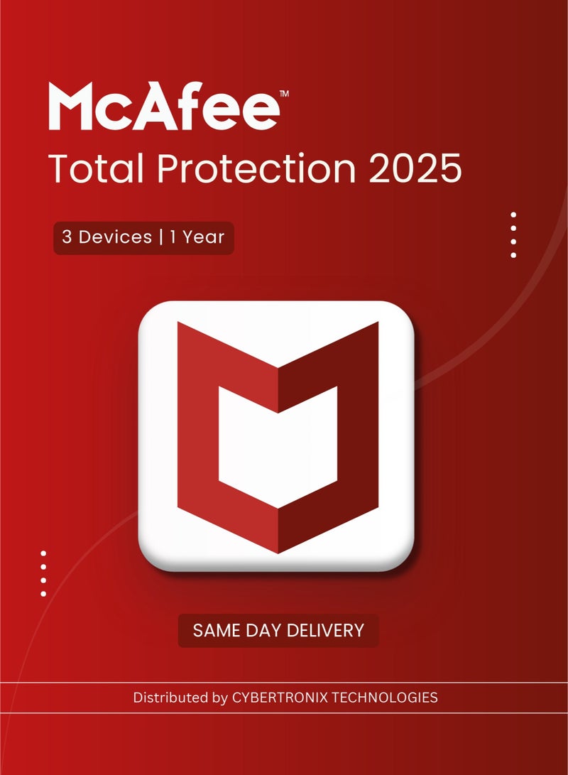 McAfee McAfee Total Protection | 3 Devices 1 Year| Digital License | SAME DAY DELIVERY