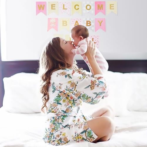 Just Party Welcome Baby Girl Theme Foil Balloon Banner Combo - Set of 15pcs for Unforgettable Celebrations - Image 2