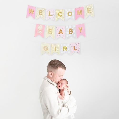 Just Party Welcome Baby Girl Theme Foil Balloon Banner Combo - Set of 15pcs for Unforgettable Celebrations - Image 3