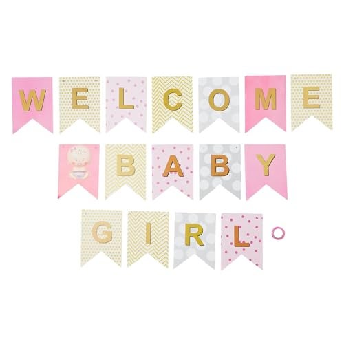 Just Party Welcome Baby Girl Theme Foil Balloon Banner Combo - Set of 15pcs for Unforgettable Celebrations - Image 5