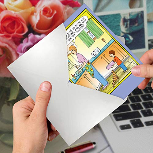 NobleWorks - Hilarious Mothers Day Greeting Card - Cartoon Comic Humor, Funny Card with 5x7 Envelope - Catch the Mouse 0026 - Image 5
