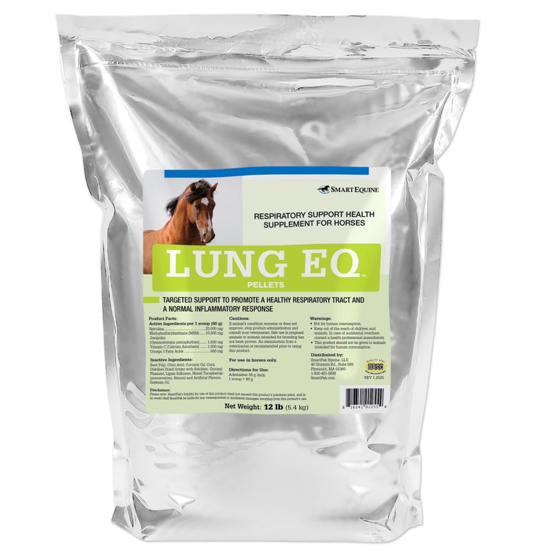 SmartEquine Lung EQ Pellets for Innovated Respiratory Support | Horse Health | Spirulina for Horses with Antioxidants, Herbs, Minerals | Equine Pellet for Respiratory Support | 12 LB - Image 1