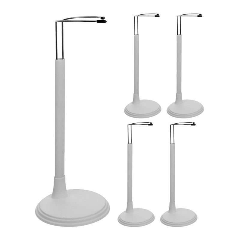 Adjustable Doll Stand Supports For 35cm Poseable Figures White Plastic Display Holders 5 Pack - Image 2