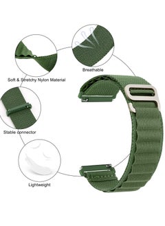 Alpine Loop 22mm Compatible With Xiaomi Watch S1/S1 Active/Mi Watch, Durable Sport Nylon Strap With Titanium G Hook  Olive Green