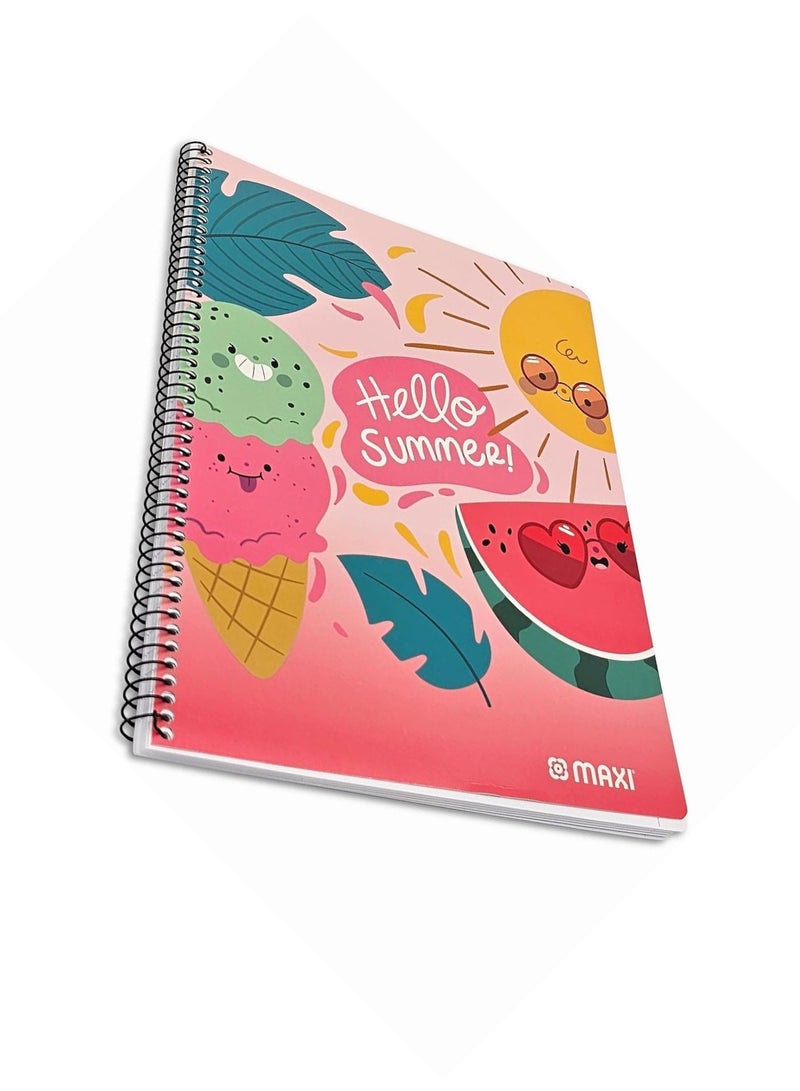 Maxi 3-Piece A4 Size Spiral Notebook 100 Sheets Assorted Designs - Image 4