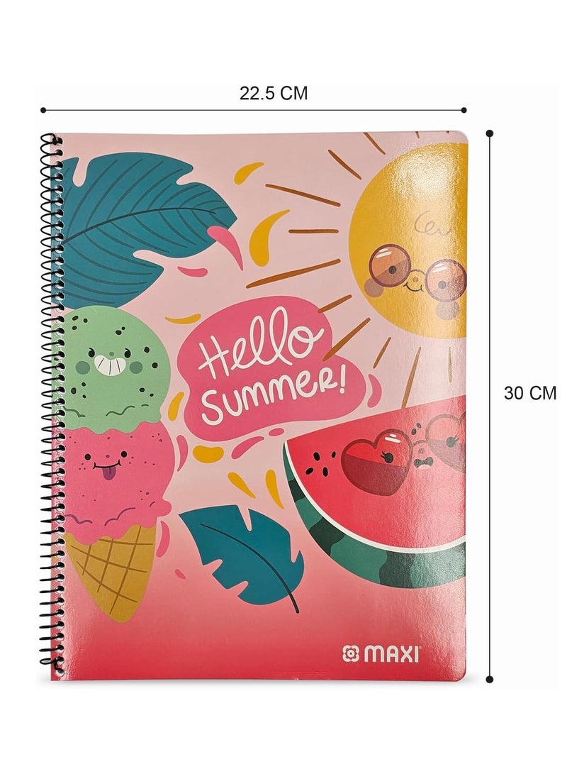 Maxi 3-Piece A4 Size Spiral Notebook 100 Sheets Assorted Designs - Image 5