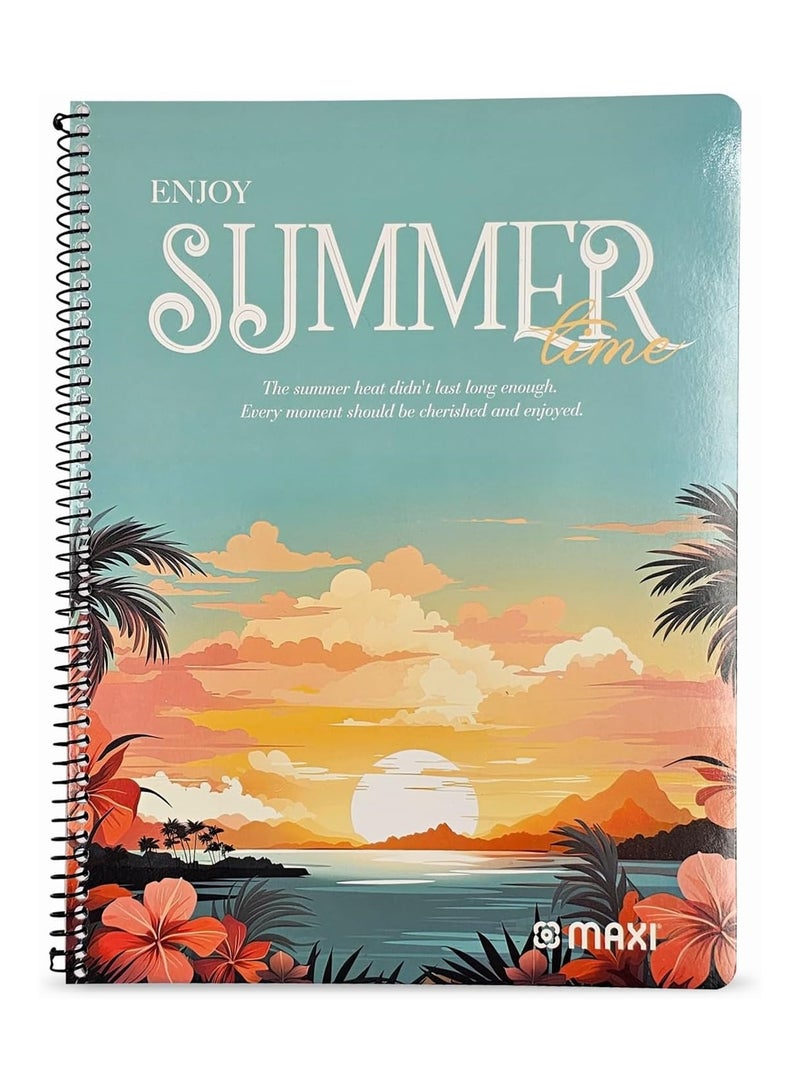 Maxi 3-Piece A4 Size Spiral Notebook 100 Sheets Assorted Designs - Image 2