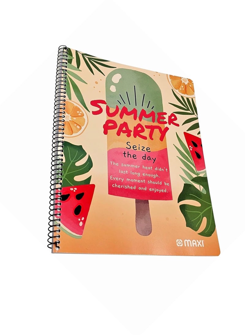 Maxi 3-Piece A4 Size Spiral Notebook 100 Sheets Assorted Designs - Image 3