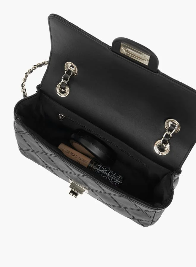 فلورا بيلا من شو إكسبرس Womens Quilted Shoulder Bag With Twist Lock Closure And Chain Strap