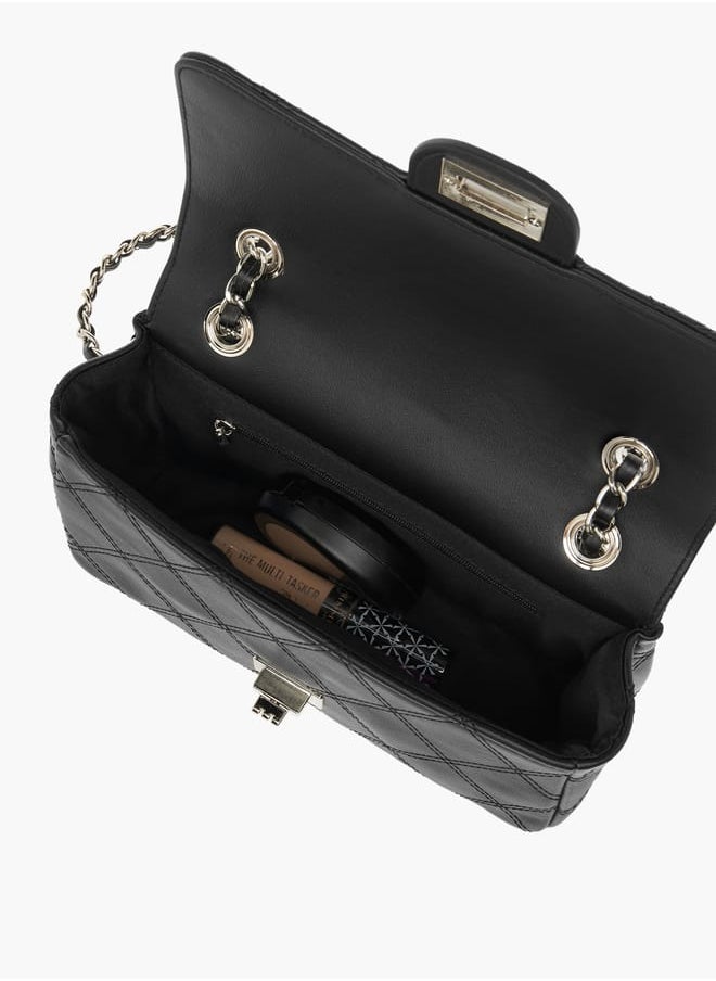 Flora Bella By Shoexpress - Womens Quilted Shoulder Bag With Twist Lock Closure And Chain Strap - Image 1