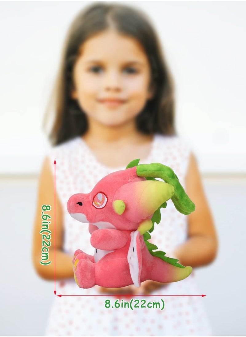 Y&D - Dragon Fruit Plush Toy, 22cm Red Food Drake Stuffed Animal Throw Plushie Pillow Doll, Cartoon Soft Figure Toy Gift for Fans Kids - Image 1