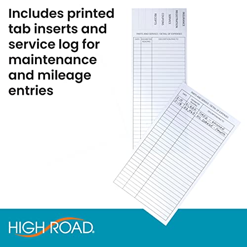 High Road Car Glove Box Organizer - Maintenance Folder for Car Documents - Card Pockets for Insurance and Registration with Receipt Log and Divider Tab Inserts - Image 5