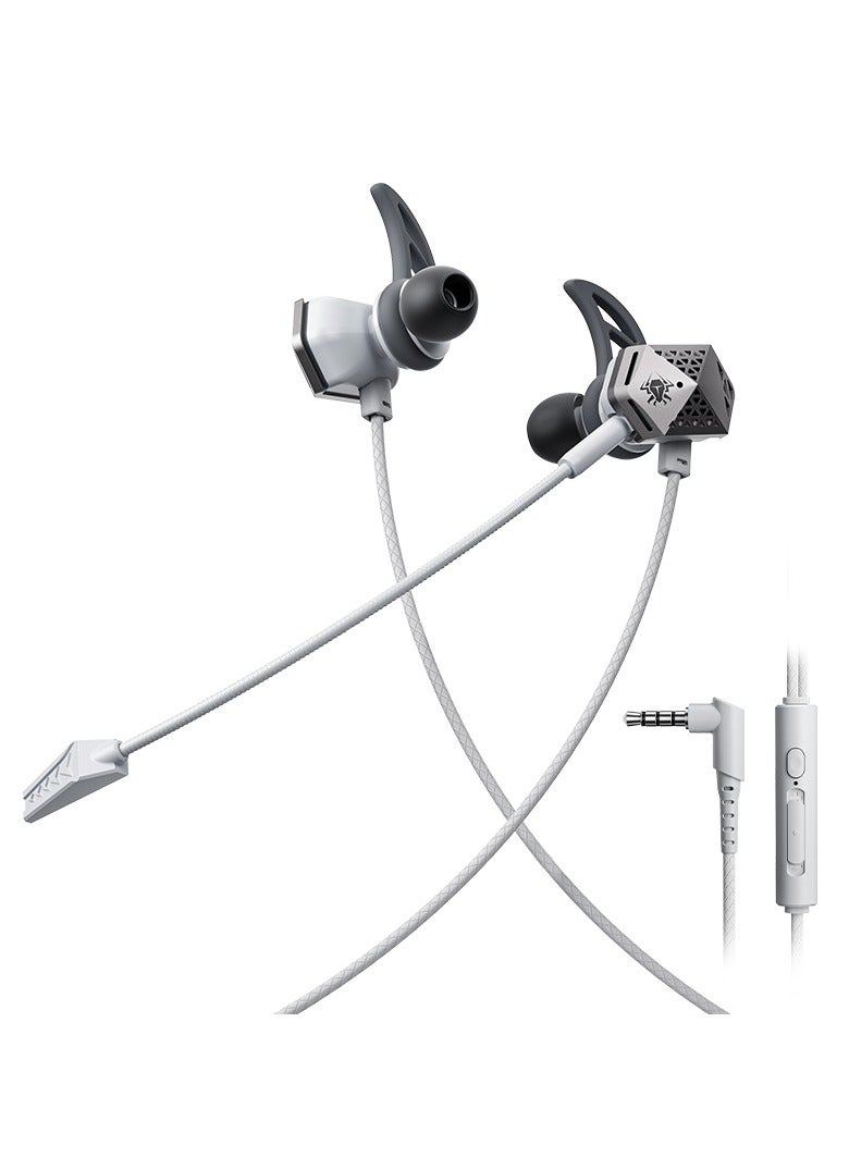 بليكستون سماعات الألعاب السلكية Plextone RX3 SPACESHIP مع مقبس 3.5 ملم وميكروفون طويل لعزل الضوضاء. تصميم خطاف الأذن المصنوع من السيليكون، ناعمة، خفيفة الوزن ومريحة في الأذن. طول الكابل: 120 سم. اللون: رمادي. - Image 1