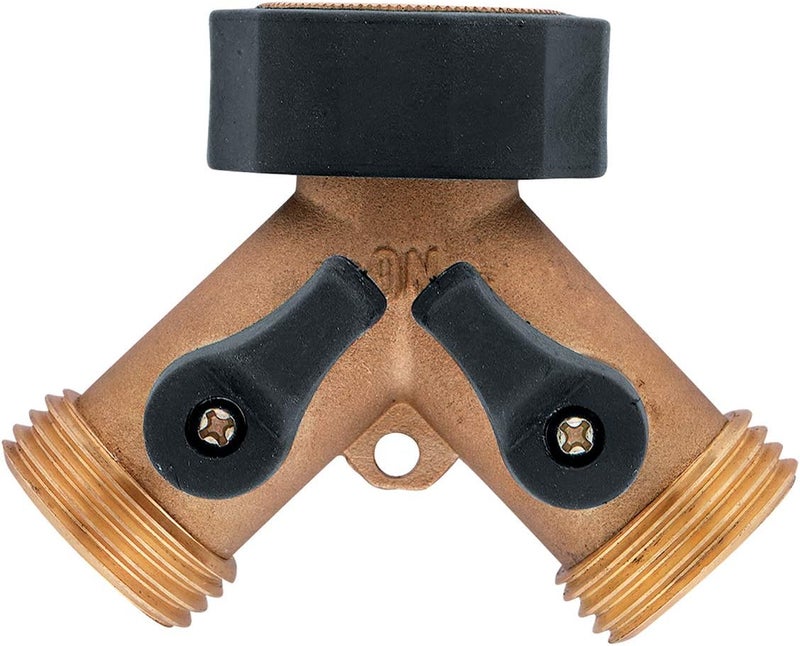 Orbit Brass Dual-Outlet Garden Hose Faucet Adapter with Flow Control - Image 1