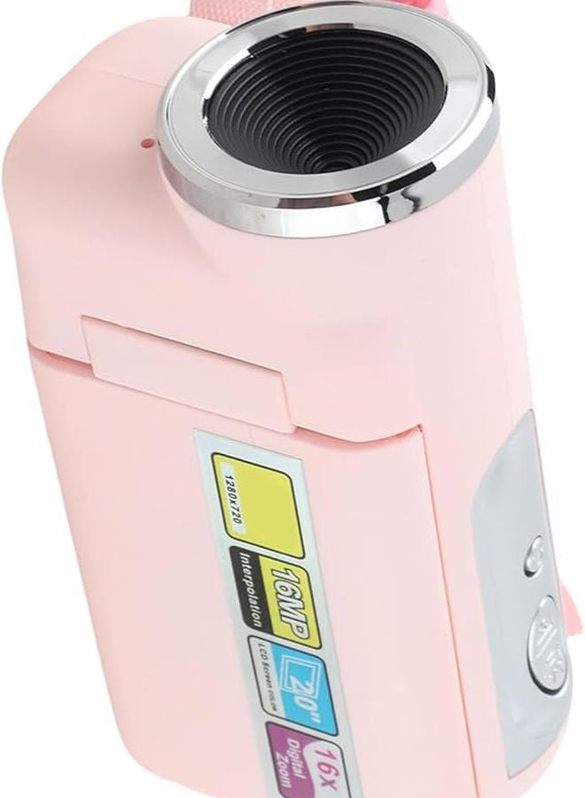 Pink Kids Digital Video Camera 1080p 16MP 16X Zoom 2 Inch Screen Vlogging Recorder - Image 3