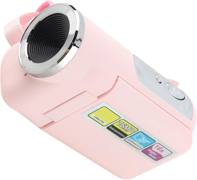 Pink Kids Digital Video Camera 1080p 16MP 16X Zoom 2 Inch Screen Vlogging Recorder - Image 4