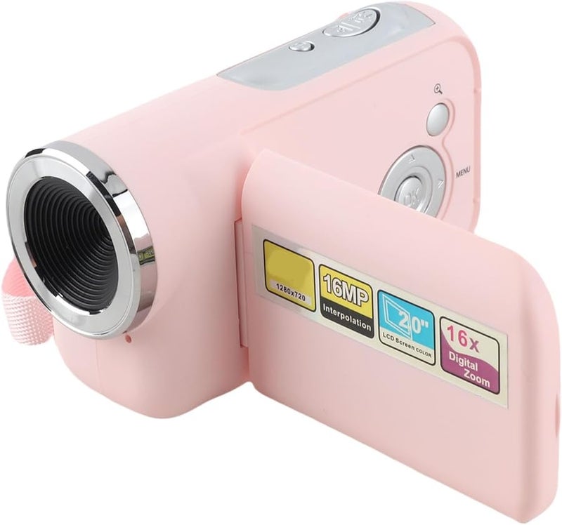 Pink Kids Digital Video Camera 1080p 16MP 16X Zoom 2 Inch Screen Vlogging Recorder - Image 2
