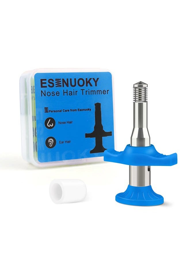 Esznuoky Nose Hair Ear Hair Removal, Upgraded Manual Hair Trimmer for Men&Women, Stainless Steel Hair Remover Waxing Kit(Blue)  - Image 1
