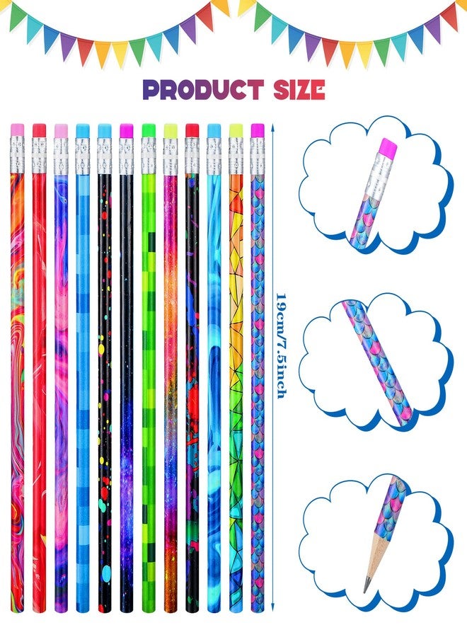 Chinco 50 Pcs Wooden Pencil with Eraser Assortment Colorful Pencils for Kids Writing Fun Assorted Pencils Novelty Kids Pencils Fun School Supplies for Classroom, Student Reward, Party Favor - Image 2
