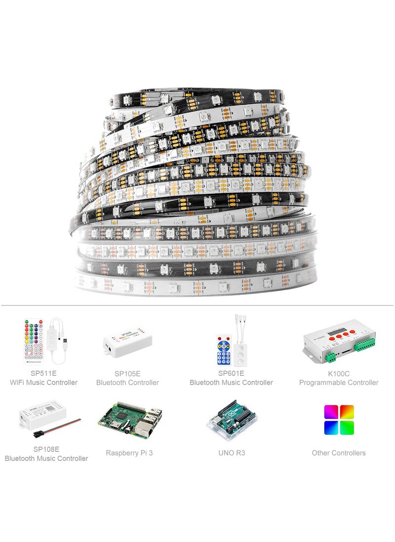 BTF-LIGHTING BTF-LIGHTING WS2812B IC RGB 5050SMD Pure Gold Individual Addressable LED Strip 16.4FT 300LED 60Pixel/m Flexible Full Color IP65 DC5V for DIY Chasing Color Project(No Adapter or Controller)  - Image 5
