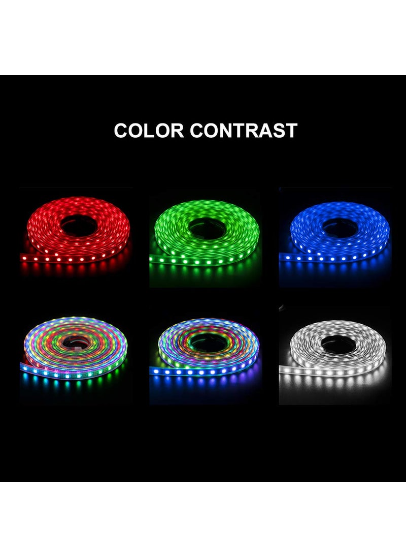 BTF-LIGHTING BTF-LIGHTING WS2812B IC RGB 5050SMD Pure Gold Individual Addressable LED Strip 16.4FT 300LED 60Pixel/m Flexible Full Color IP65 DC5V for DIY Chasing Color Project(No Adapter or Controller)  - Image 2