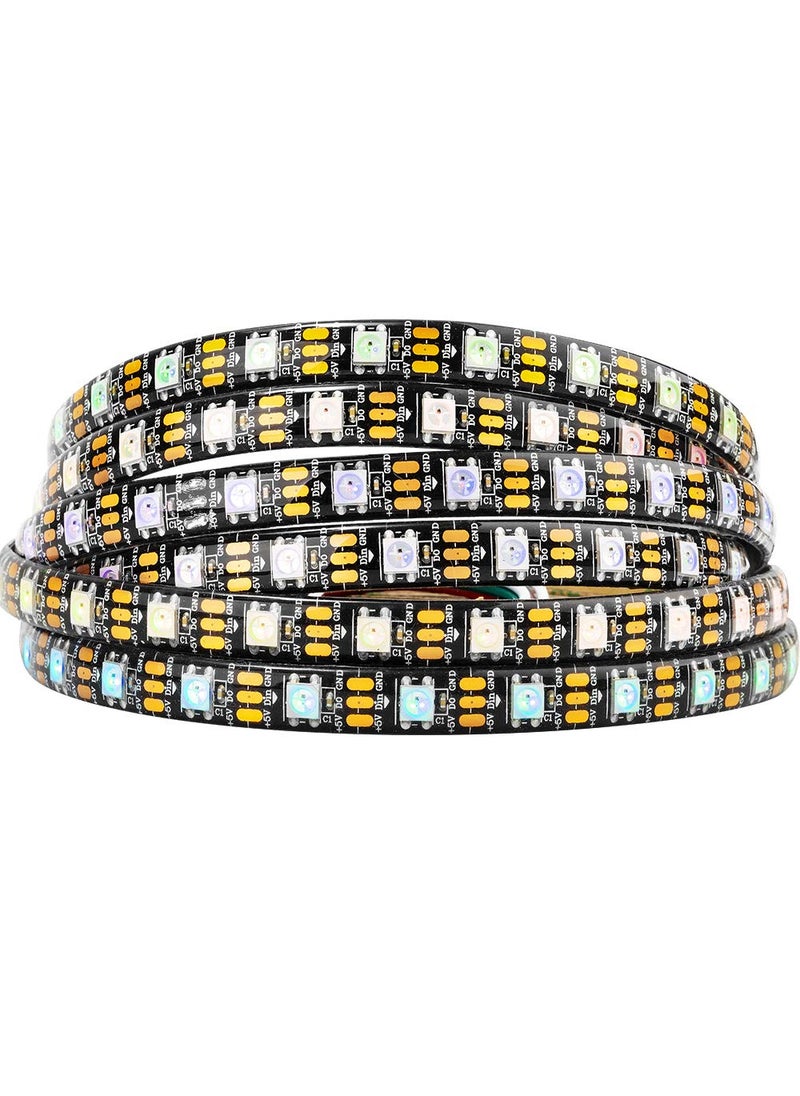 BTF-LIGHTING BTF-LIGHTING WS2812B IC RGB 5050SMD Pure Gold Individual Addressable LED Strip 16.4FT 300LED 60Pixel/m Flexible Full Color IP65 DC5V for DIY Chasing Color Project(No Adapter or Controller)  - Image 1