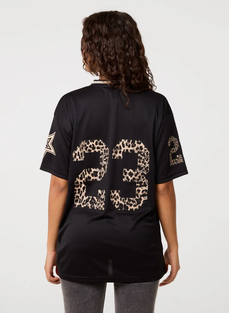 Pink Vanilla Leopard Detail Sports Jersey