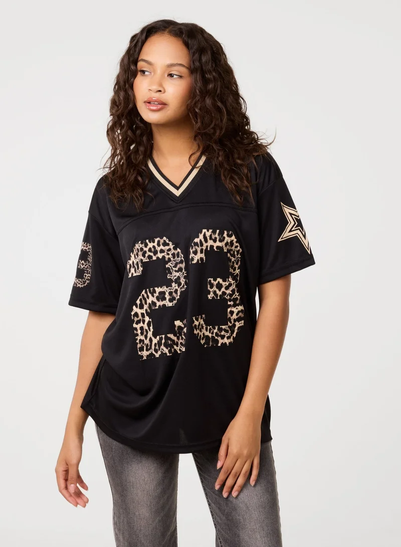 Pink Vanilla Leopard Detail Sports Jersey