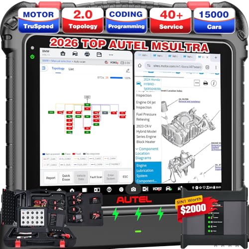 Autel 2026 Autel MaxiSYS Ultra Scanner, MSUltra Top Intelligent Scan Diagnostic Tool, Motor TruSpeed, Topology 2.0, [$2000] 5in1 VCMI, J2534 Programming Coding, Up of MS919 MS909 Ultra Lite, 40+ Services - Image 1