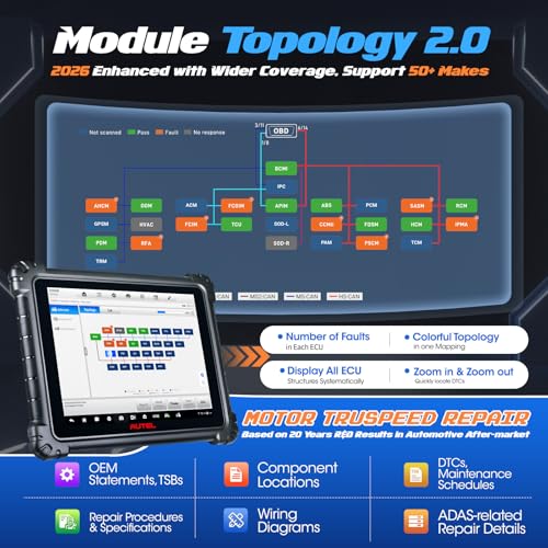 Autel 2026 Autel MaxiSYS Ultra Scanner, MSUltra Top Intelligent Scan Diagnostic Tool, Motor TruSpeed, Topology 2.0, [$2000] 5in1 VCMI, J2534 Programming Coding, Up of MS919 MS909 Ultra Lite, 40+ Services - Image 3