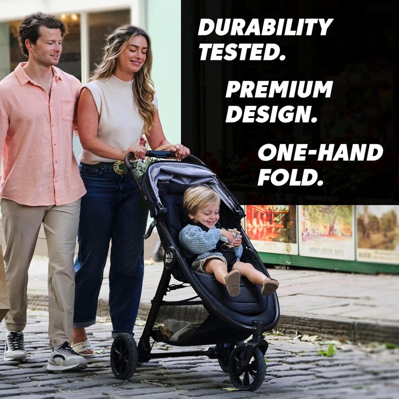 Baby Jogger City Mini GT3 All Terrain Stroller with Forever Air Rubber Tires and All Wheel Suspension with Magnetic Buckle and NoRethread Harness HeightAdjustable Handlebar and Foot Brake - Image 3